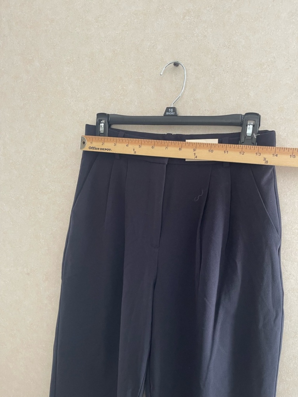 NWT Abercrombie Sloane Tailored Wide Leg Pants Navy Blue Size 27 Dress - Picture 4 of 10